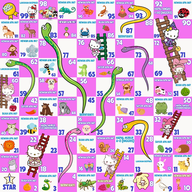 ULAR TANGGA RAKSASA PERMAINAN EDUKATIF ANAK PLAYGROUP/TKA