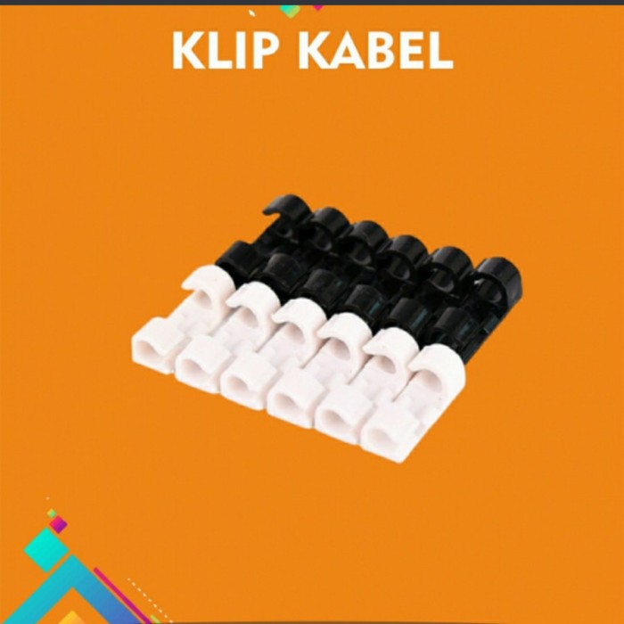 si 20 pcs Klip Kabel | Cable Clip Organizer Penyusun Kabel serbaguna i