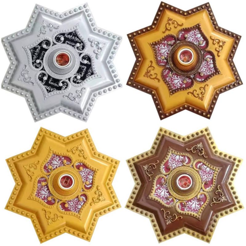 Ornamen Plafon / Ceiling Ornamen PVC Fitting Lampu 30 cm x 30 cm