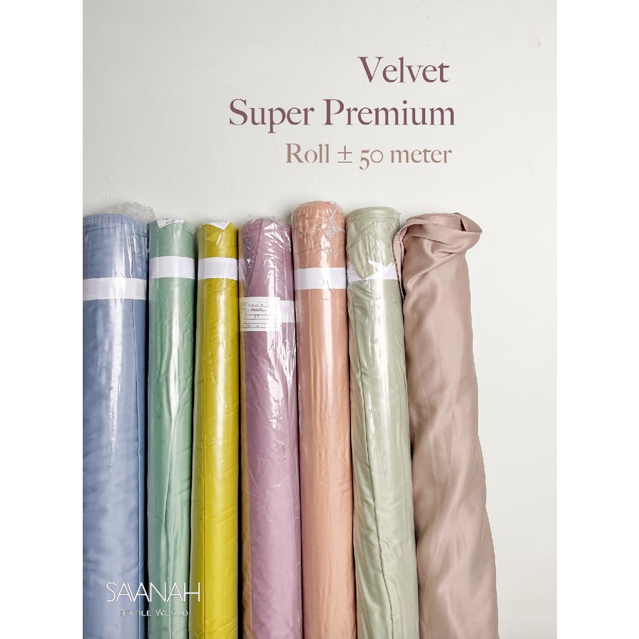 1 Roll / 50 meter kain satin Silk Velvet Super Premium/ Sateen Silk Luxury