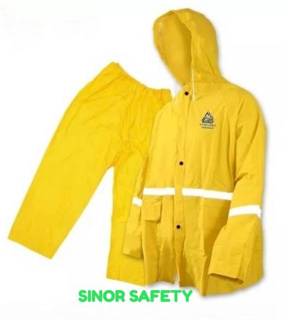 Baju Jas Hujan Safety Kuning ORIGINAL Samudra Raincoat Jaket Celana -  Kuning ki