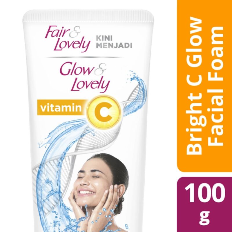 GLOW &amp; LOVELY Facial Wash Bright C Glow 100g Kuning