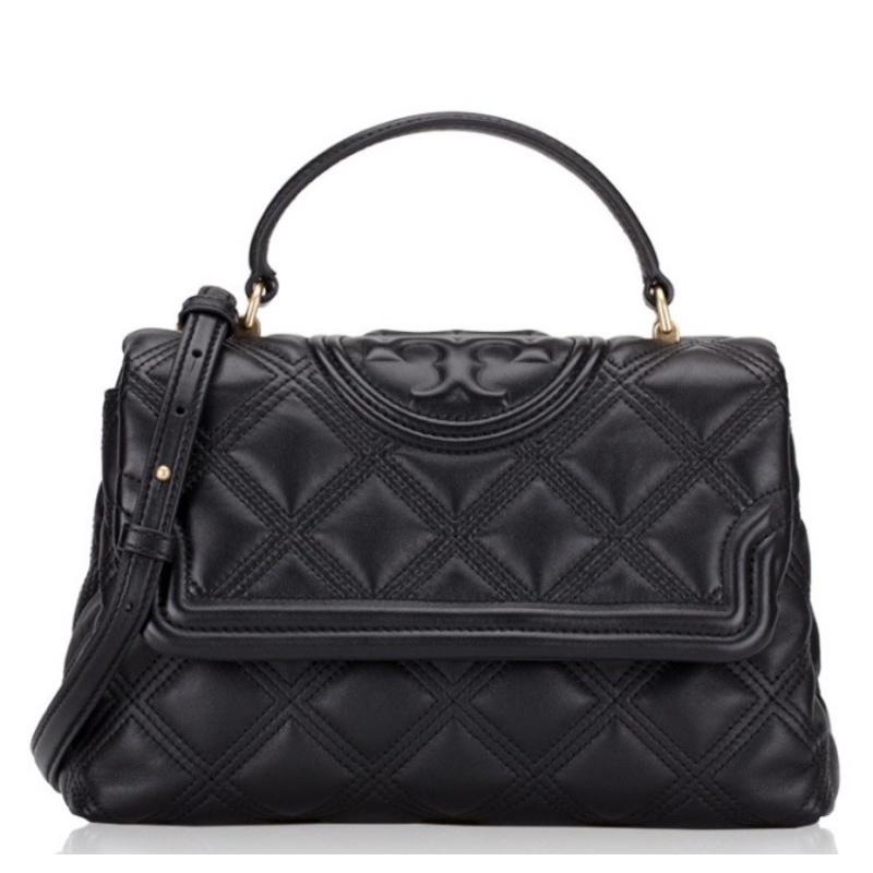 Tory Burch Fleming Soft Top Handle Satchel Black