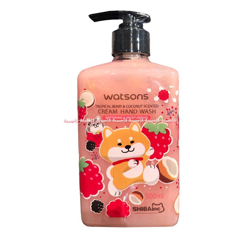 Watsons Cream Hand Wash 500ml Shea Butter Peach Tropical Berry &amp; Coconut Sabun Wangi Krim Wangi Buah Watson Shibainc Seabutter Handwash