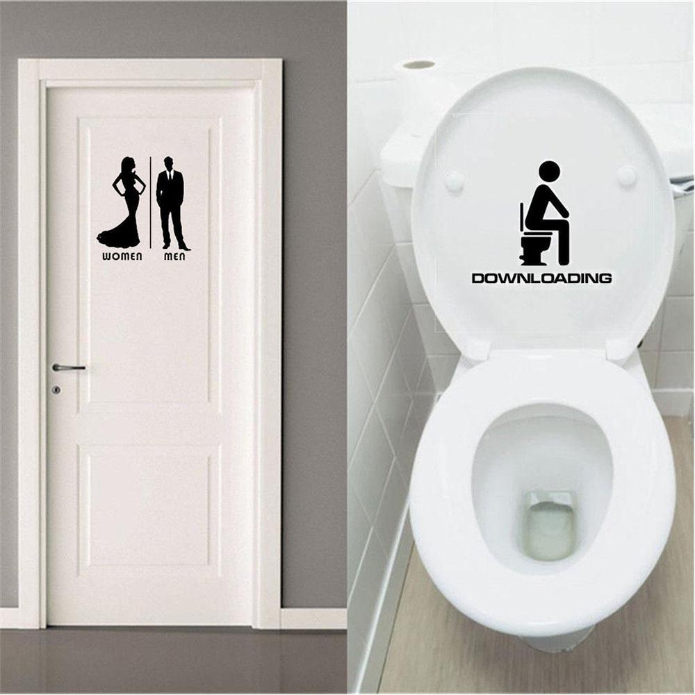 Suyo Stiker Decal Untuk Toilet Buku Mr &amp; Mrs.. Dekorasi Pintu Rumah Dapat Dilepas