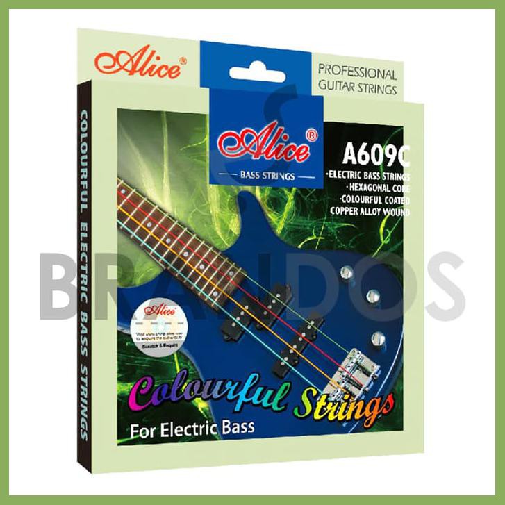 SENAR GITAR BASS ELEKTRIK WARNA WARNI/COLOURFUL ALICE A609C (4 SENAR)