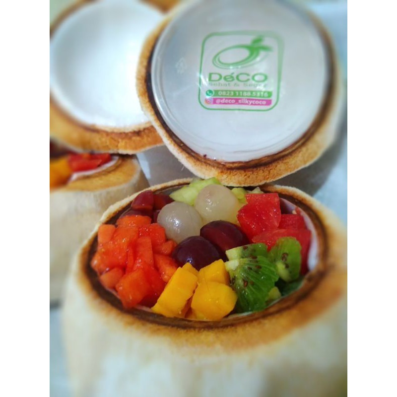 Batok Buah Tabur Premium Deco_silkycoco Puding Kelapa Muda