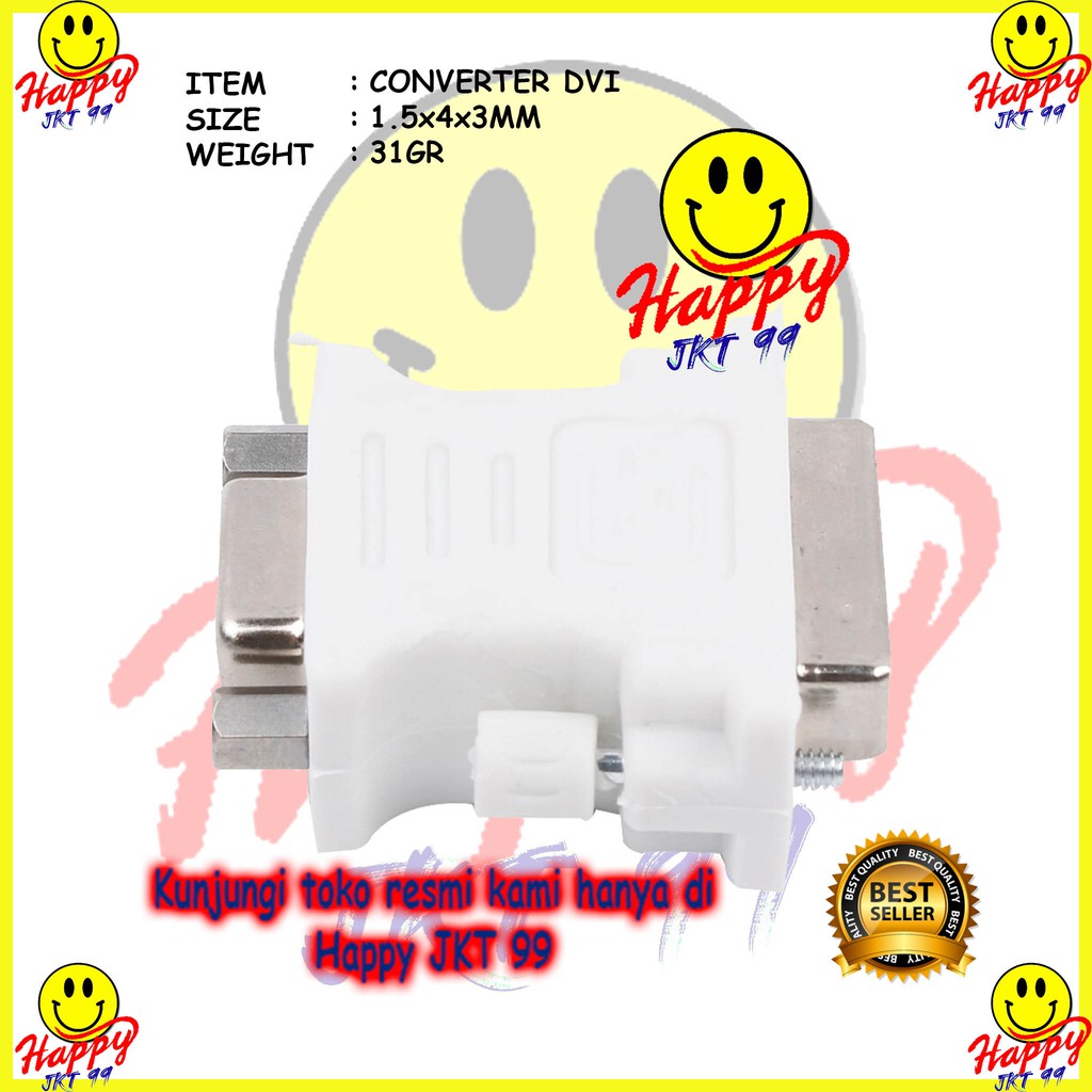 [ HAPPY JKT 99 ] CONVERTER KONEKTOR DVI TO VGA ORIGIANAL