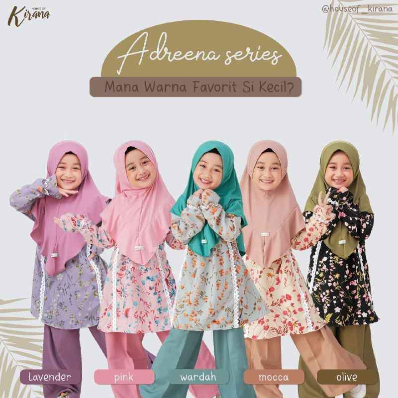 SETELAN TUNIK plus CELANA ANAK 2-9 TAHUN DAN REMAJA 11-15 TAHUN ADREENA