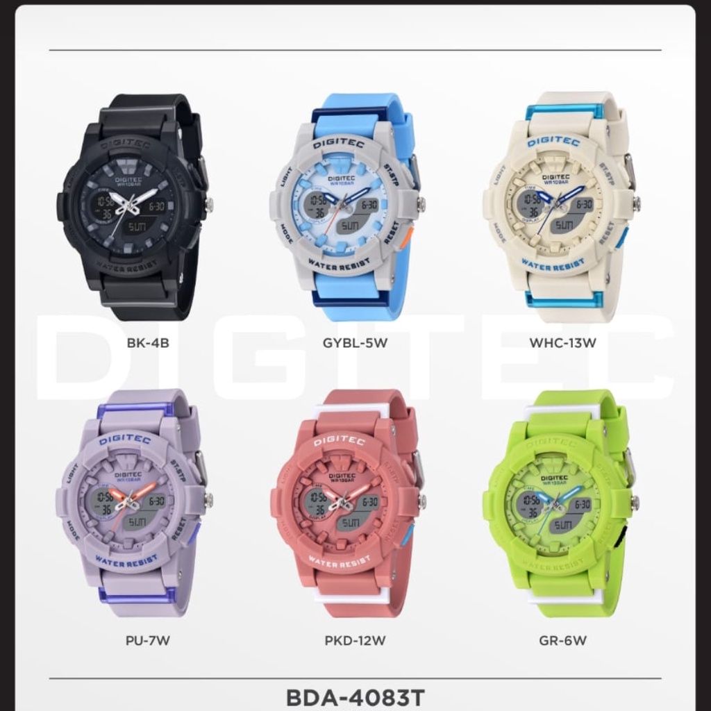 JAM TANGAN WANITA DIGITAL ANTI AIR DOUBLE TIME FREE BOX