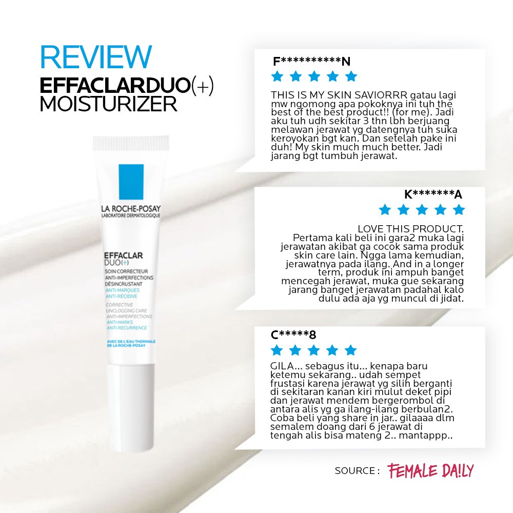 La Roche Posay Effaclar Duo+ Moisturizer 15ml Acne/ Oily Skin - Pelembab Wajah Jerawat/ Berminyak