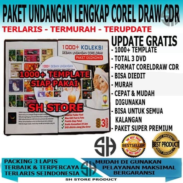 Paket Template Desain Undangan Pernikahan Design Siap Edit Format CDR