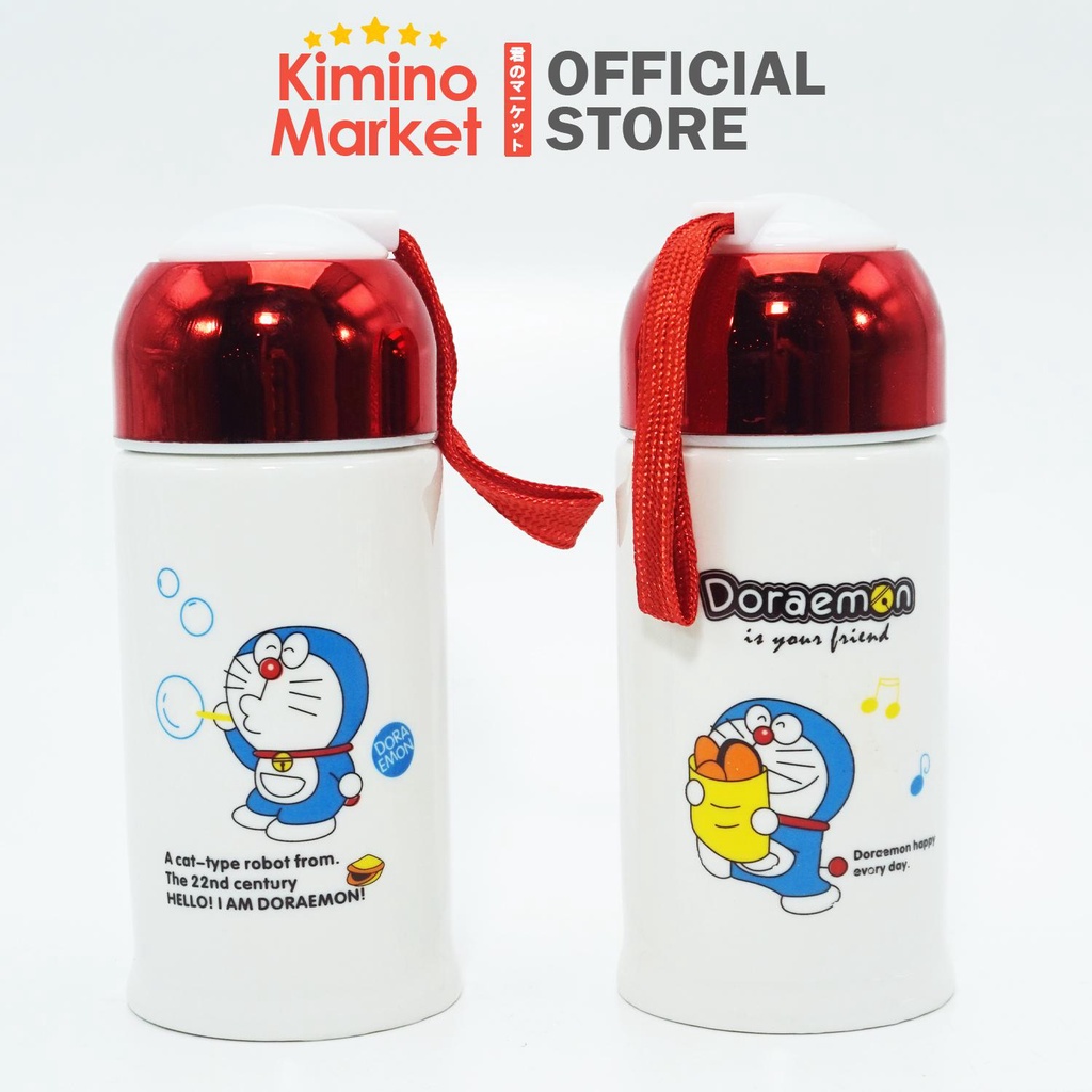 Botol Minum Doraemon Keramik Anti Tumpah Cup Tumblr