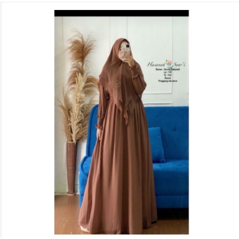 Hasanah Syari DW - Fashion Muslim Wanita Baju Gamis Ceruty HQ - KJ