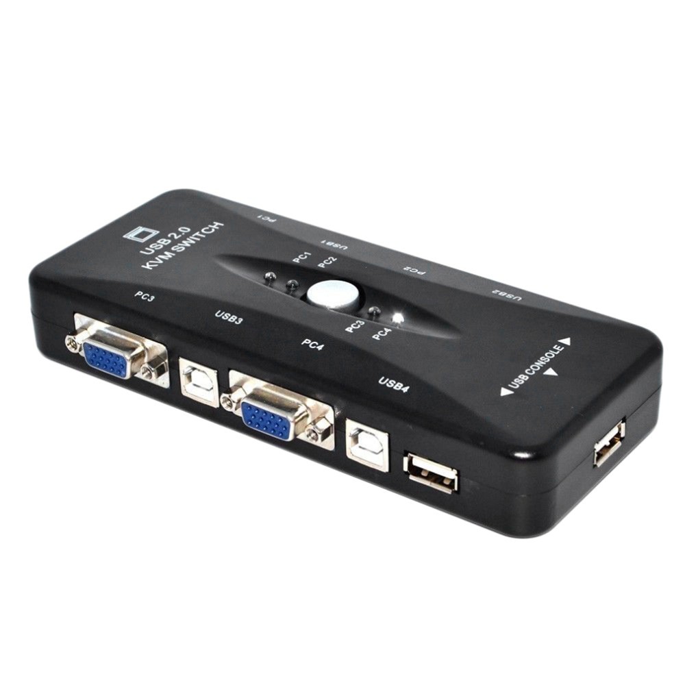 KVM Switch 4 Port USB 2.0 Support Sharing Printer