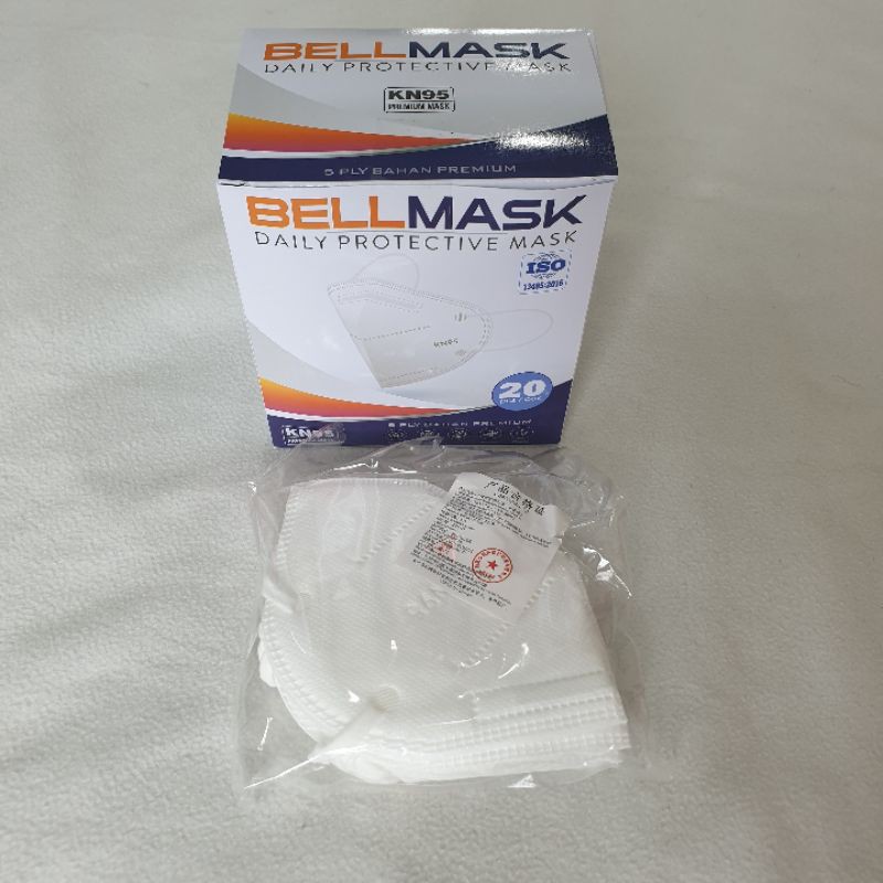 PROMO Masker earloop KN95 box isi 20 PREMIUM 5ply duckbill anti virus higienis Bellmask
