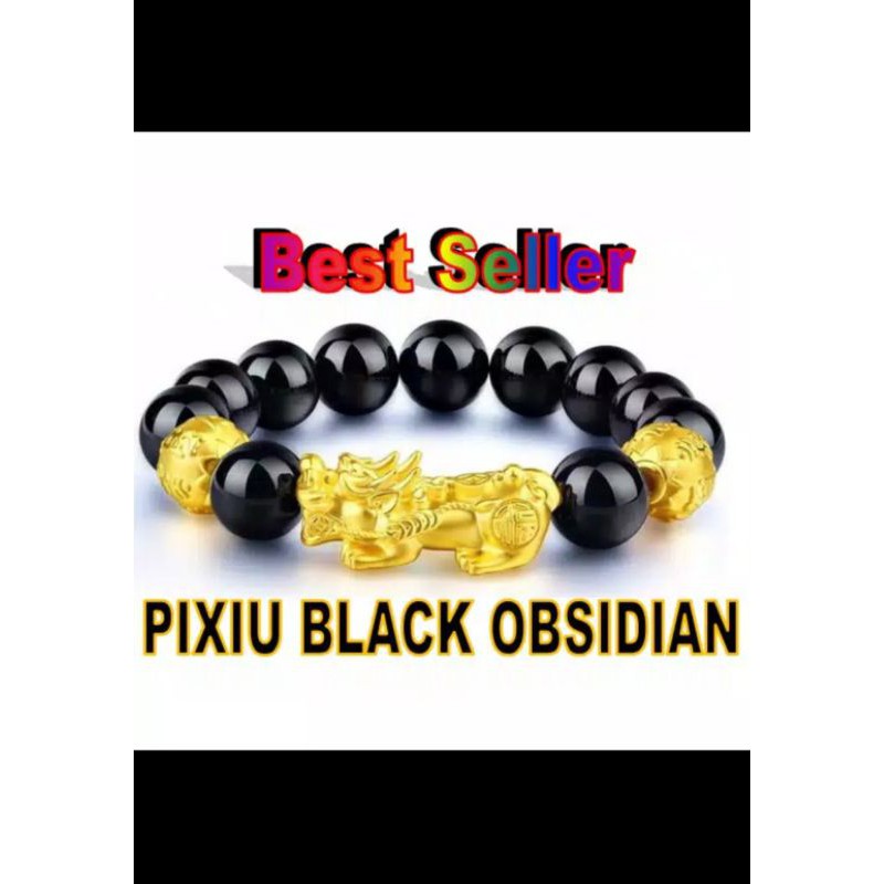 GELANG PIXIU HOKI BLACK OBSIDIAN IMPOR