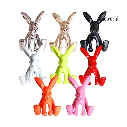 OW@ 1Pc Women's Cute Rabbit Animal Alloy Ear Stud 3D Bunny Earring Fashion Jewelry