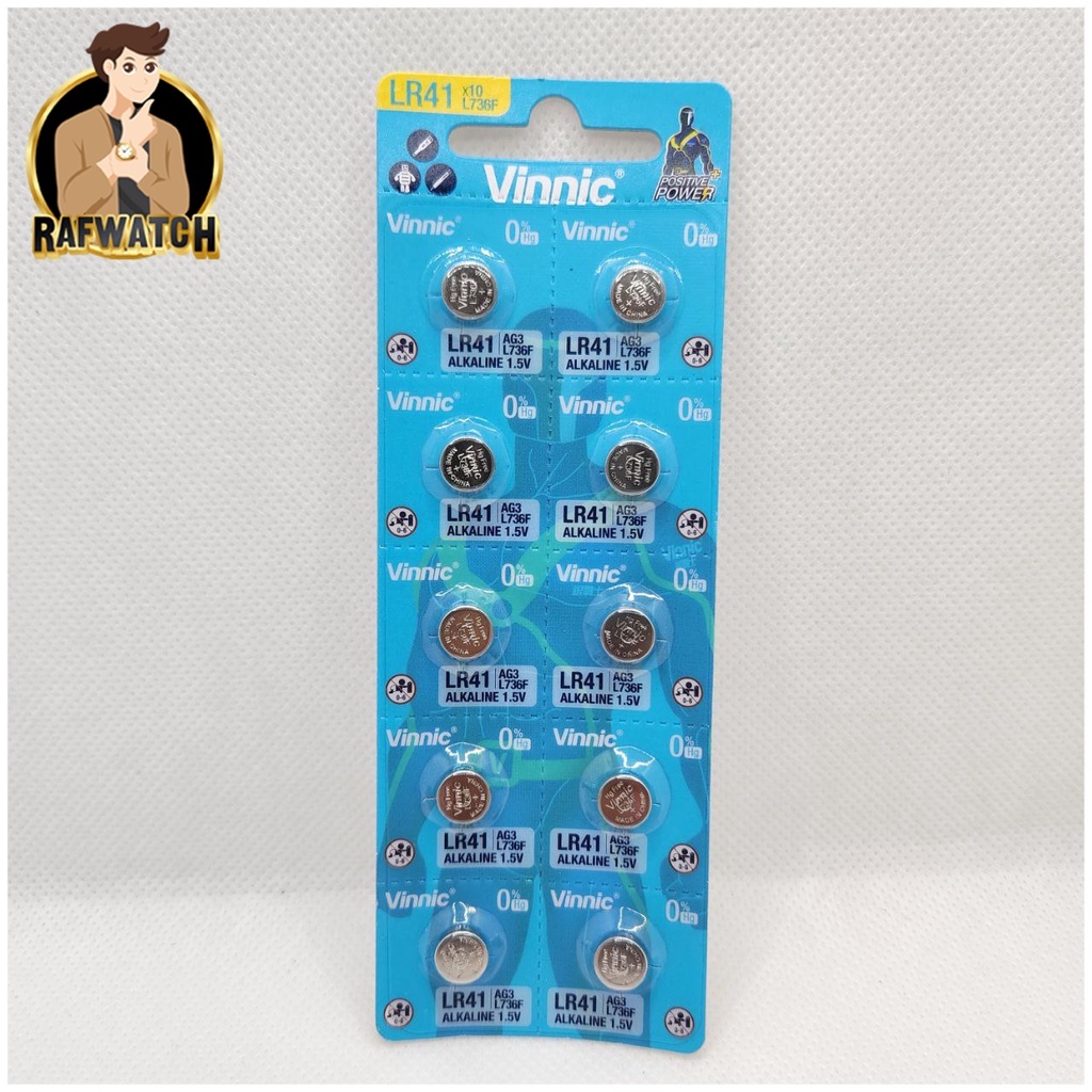 Baterai Vinnic L736F LR41 Original Baterai Jam Digital Dan Lainnya AG3 1.5V