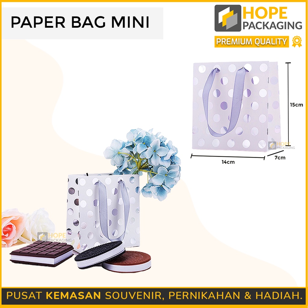 Paperbag Lucu Box Mini Polkadot Kotak hadiah