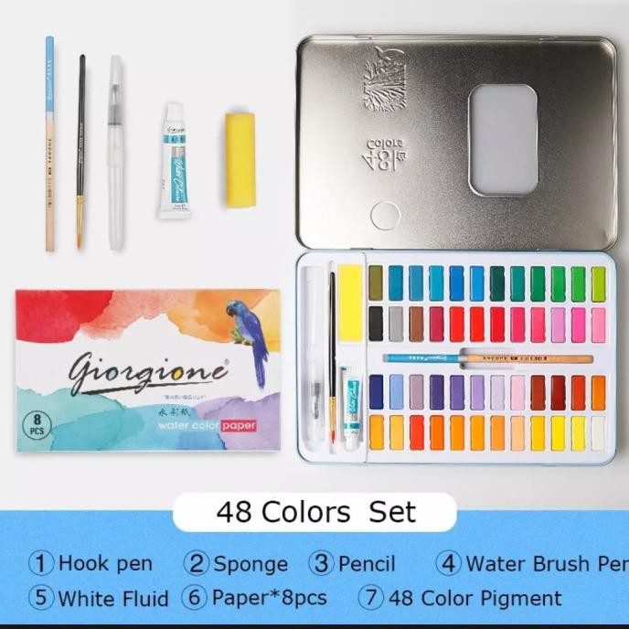 

Giorgione 48 Colors Solid Watercolor Box Set - Biru