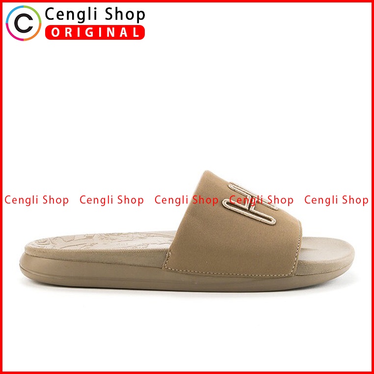 SANDAL SLIDE HUSH PUPPIES PRIA ORIGINAL CASUAL BRANDED COKLAT HM08