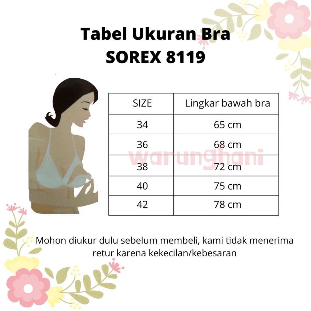 SOREX Bra Menyusui BH Menyusui Tanpa Kawat Tanpa Busa Sorex 8119 Original