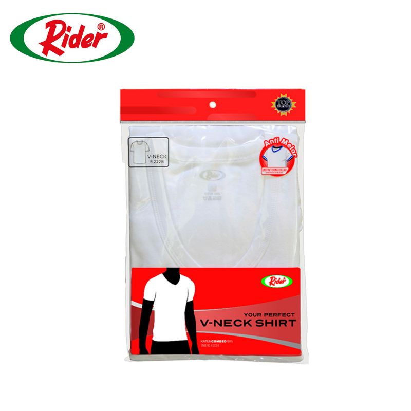 Kaos Oblong Pria Big Size V- Neck Rider R222BSP (Putih)