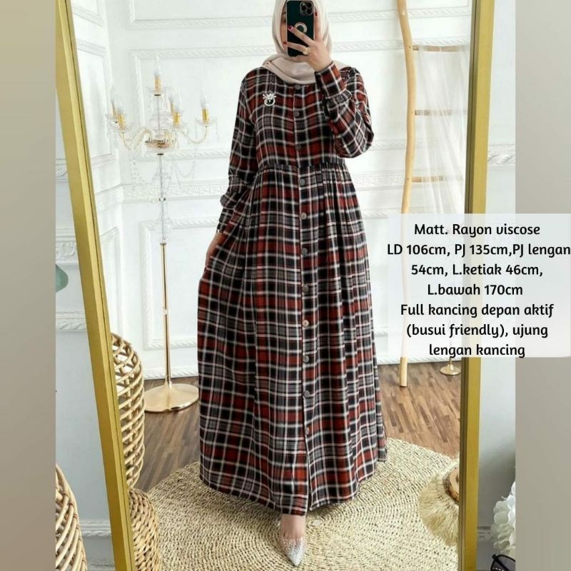 ASTRID MAXI DRESS RAYON ARMOR PREMIUM-Soraya dress bata