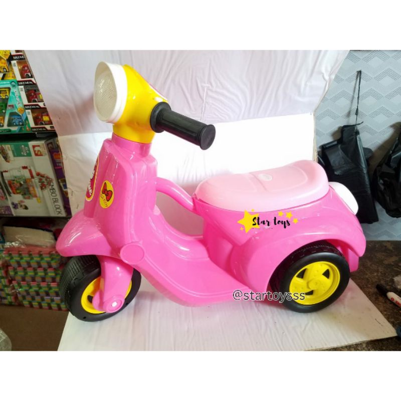 mainan motor skuter vespa anak ada music dan lampu