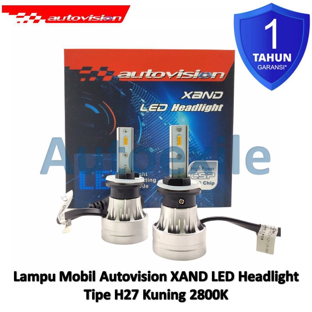 Autovision XAND LED H27 H27W/1 H27W/2 Kuning 2800K Garansi Lampu Mobil Santa Fe Carens Carnival Pica