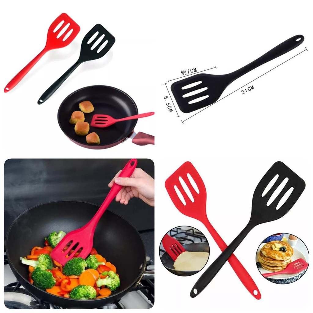 Sodet Silikon Spatula Sutil Wajan Alat Masak 21cm Tahan Sodet Silikon Spatula Sutil Wajan Alat Masak 21cm Tahan