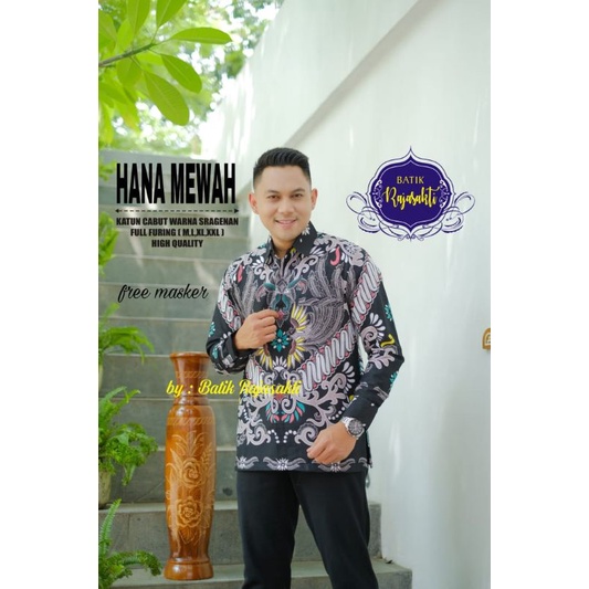 Kemeja elegan dan KEREN batik Pria HANANGKARA EMAS & MEWAH Kemeja Batik Pria gaul
