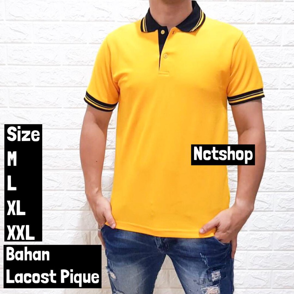 Nctshop Kaos polo bahan PIQUE - polo shirt-Kuning
