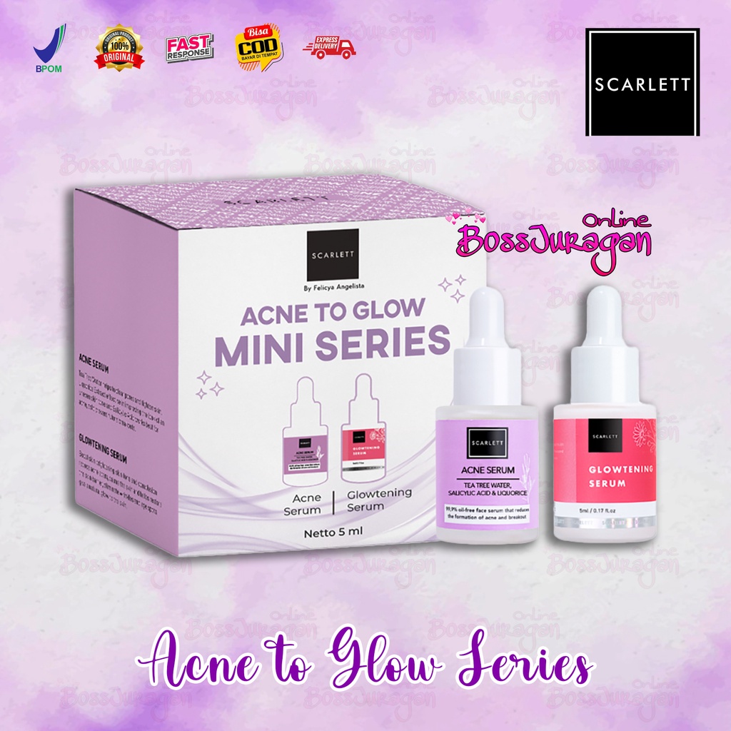 (BOSS) SCARLETT Acne To Glow Mini Series - Paket Scarlett Serum Acne + Serum Glowtening - 5ml