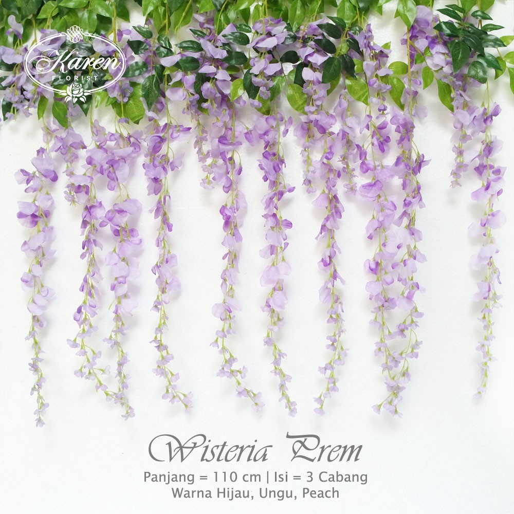 Wisteria Prem Bunga Grosir Artifisial Murah Flower Artificial Dekorasi Rumah Cantik Wisteria