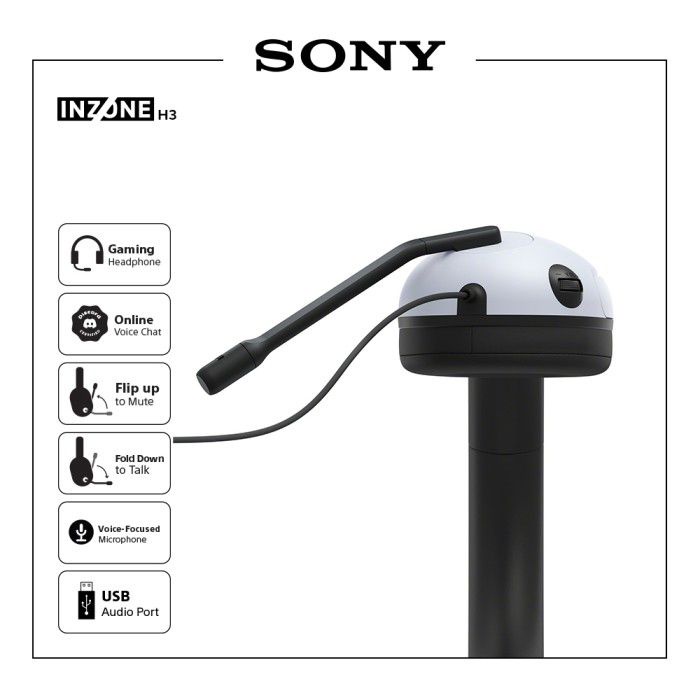 Sony INZONE H3 Headphone Gamid Wired - Garansi Resmi Sony Indonesia 1 Tahun