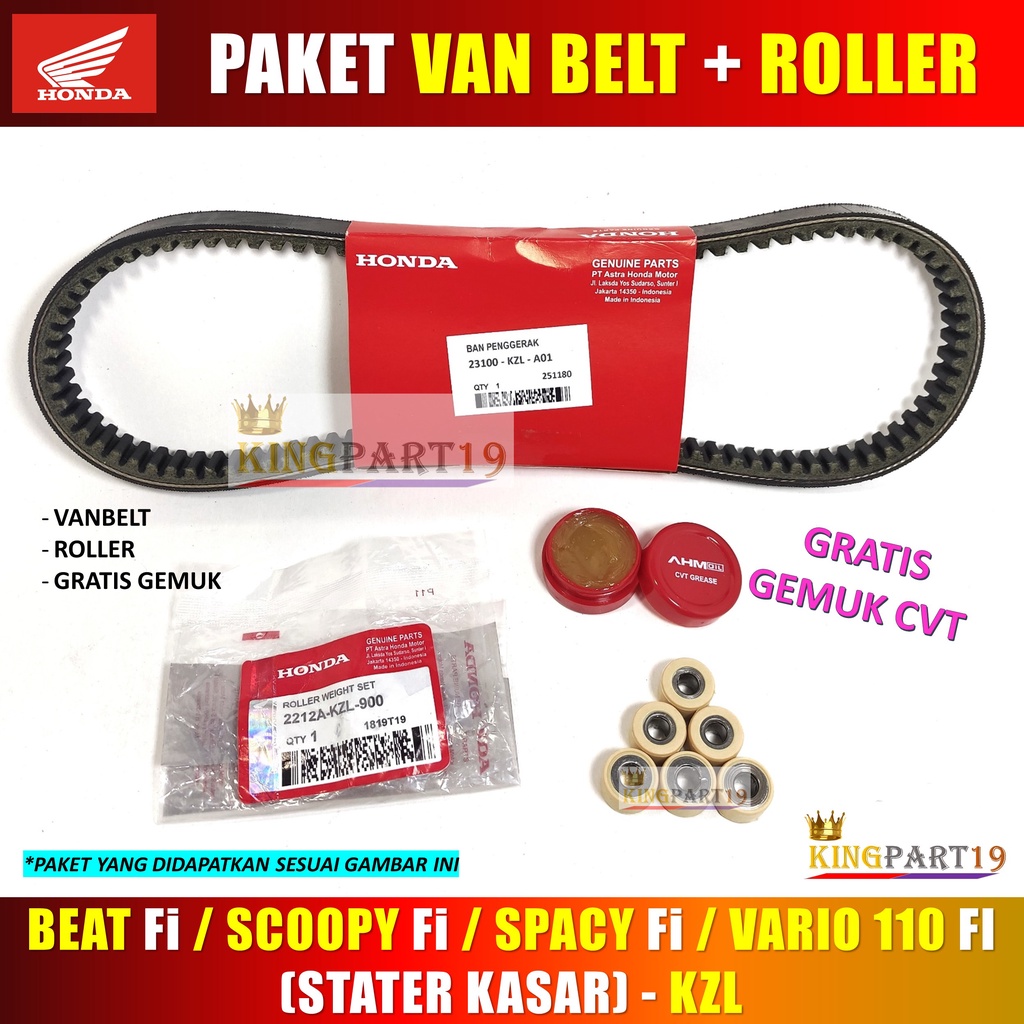 PAKET VANBELT VBELT ROLLER BEAT Fi SCOOPY FI SPACY FI - VANBELT ASSY BEAT SCOOPY SPACY FI - KZL