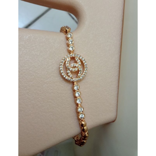 K-1993.Gelang tangan wanita xuping berlapis emas dengan mata zircon