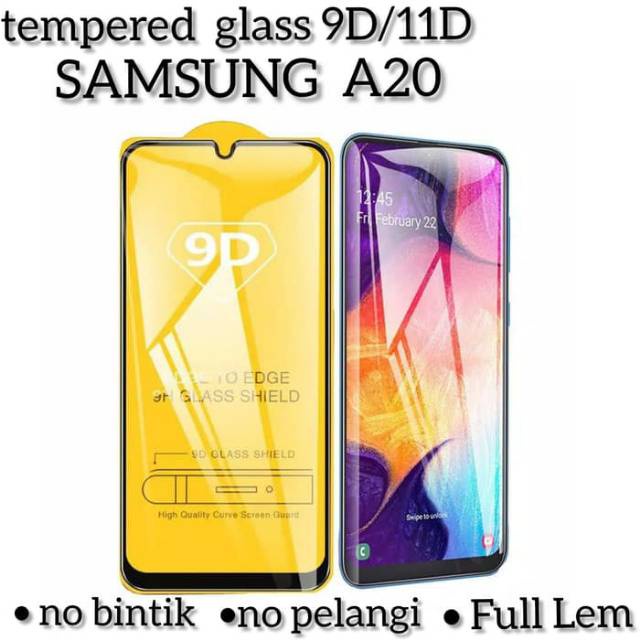 SAMSUNG A20 Tempered Glass Full Cover Full Lem  Full Screen - Anti gores Samsung A20E