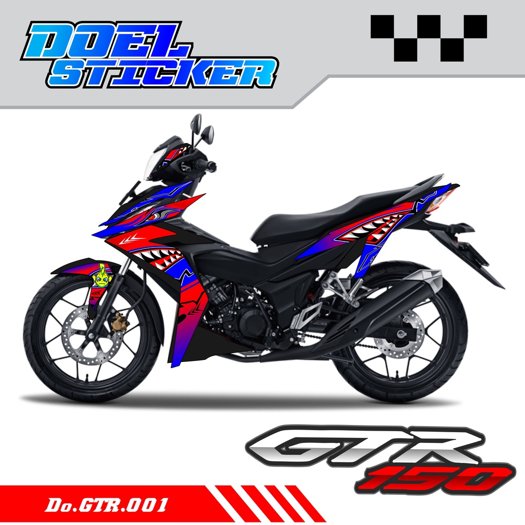 STICKER STRIPING GTR 150 - STICKER STRIPING LIST VARIASI HOLOGRAM , CROME GTR 150 DOEL 001