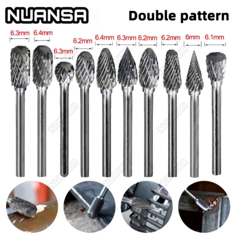 Mata Bor Tuner Cuner Borcun Reamer Porting Tungsten Carbide Satuan HSS 3x6x50mm Cuner Steel Tungsten Bor Mini Dremel