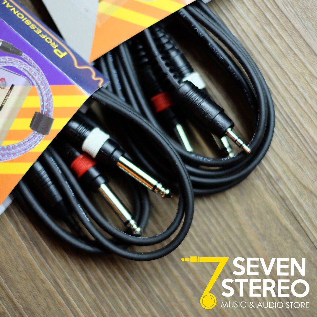 Cable AUX Mini Jack Stereo To 2 Jack Mono TS 3 Meter