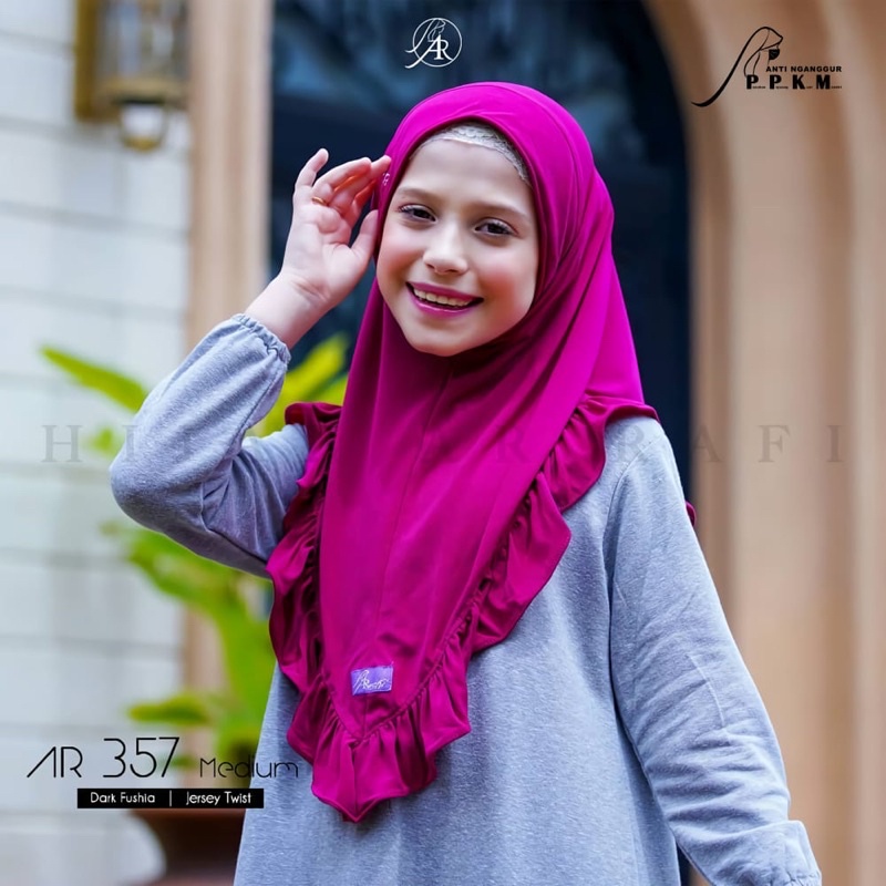 Hijab arrafi AR 357 medium hijab instan rempple semipet || INAYAHHIJAB-Daekfuchia