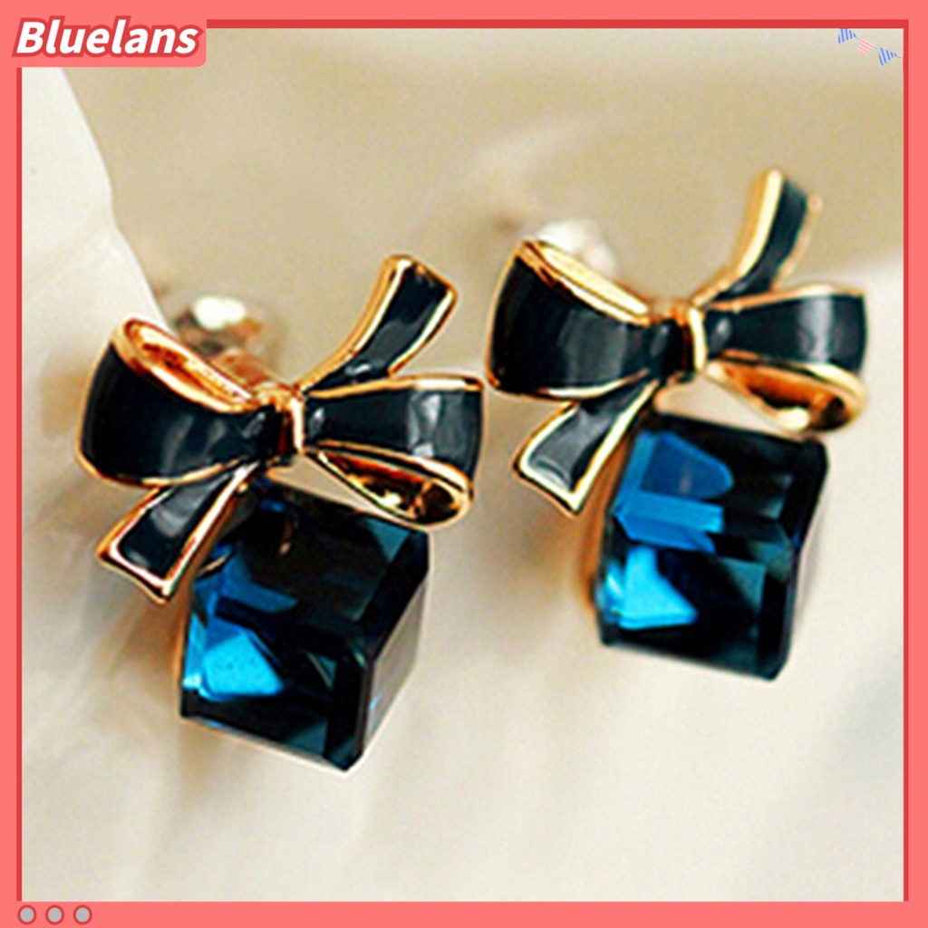 Bluelans Women Earrings Attractive Elegant Smooth Bowknot Anti-allergic Ear Studs