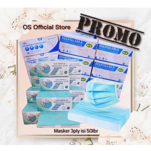 OS Promo Masker 3Ply isi 50pc Super Murah 3ply