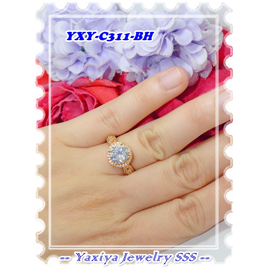 Cincin Lapis Emas 18K YXY-C311-BH Gold Merek Yaxiya Original