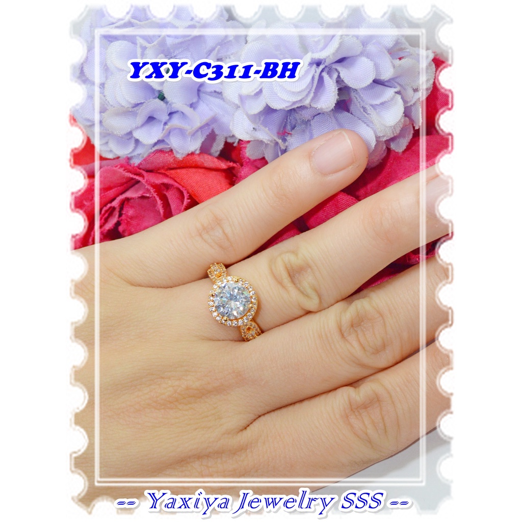 Cincin Lapis Emas 18K YXY-C311-BH Gold Merek Yaxiya Original