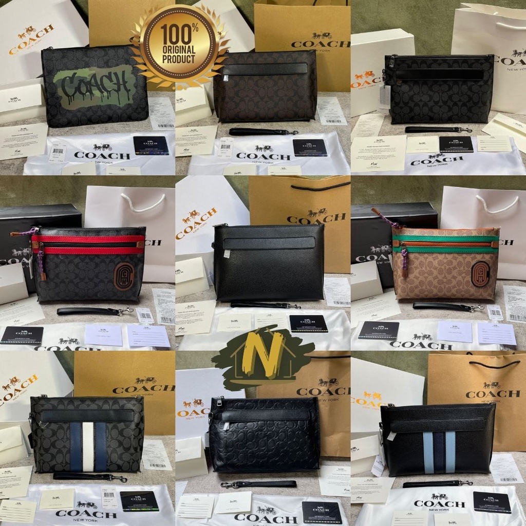 Clutch COACH 100% ORIGINAL / Clutch Pria Handbag Kulit Tas Tangan COACH