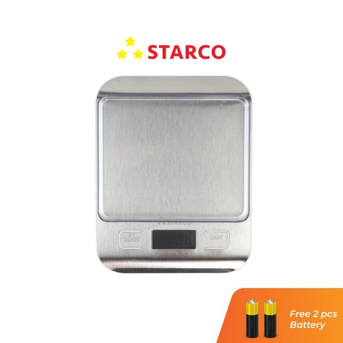 

DISKON - (BISA COD) Starco Timbangan Dapur Timbangan Kopi Digital Stainless 5 kg/0.1g